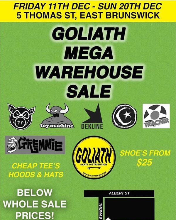 Goliath Warehouse Sale