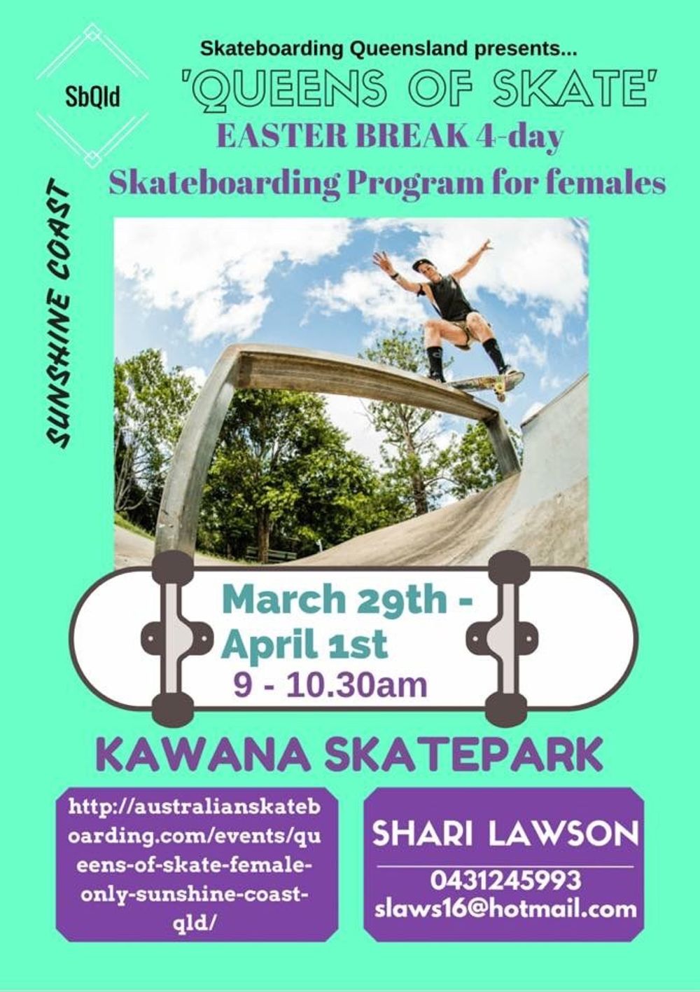 Skate coaching for Girls Sunshine Coast