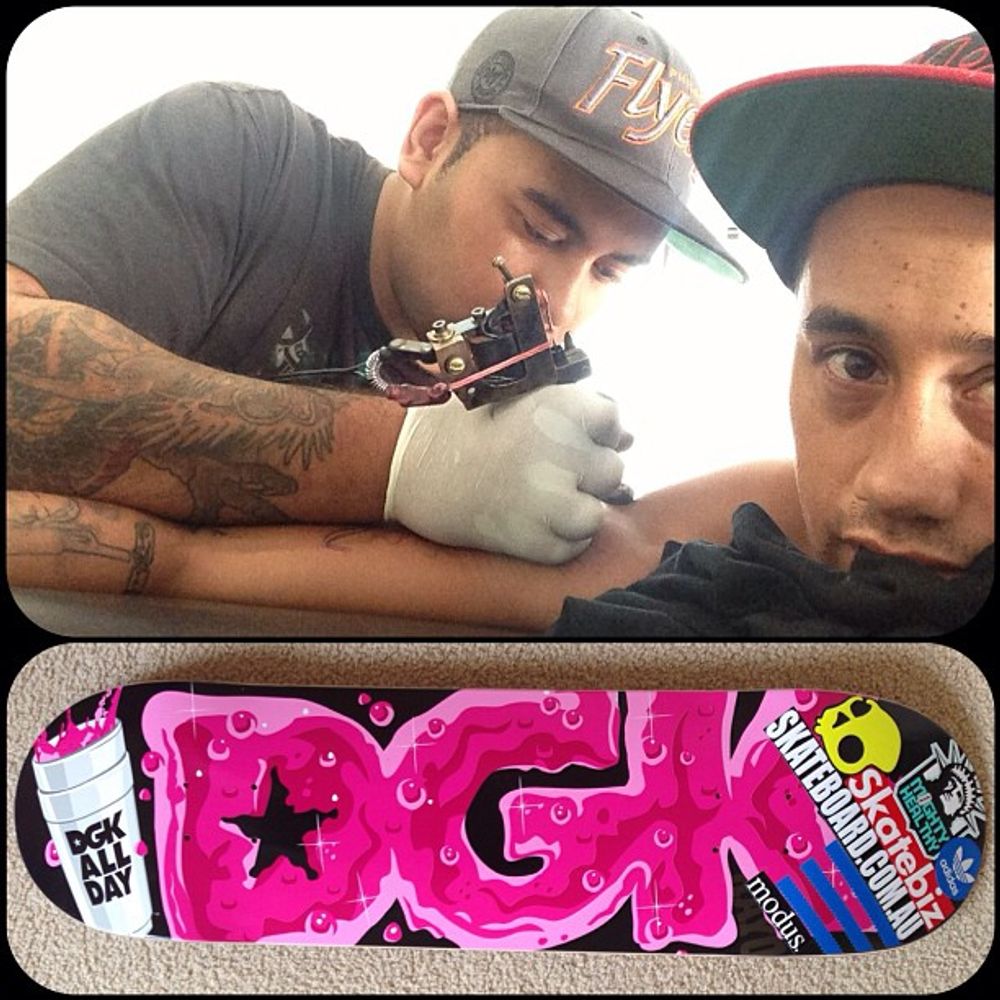 Getting fresh ink by the bro #