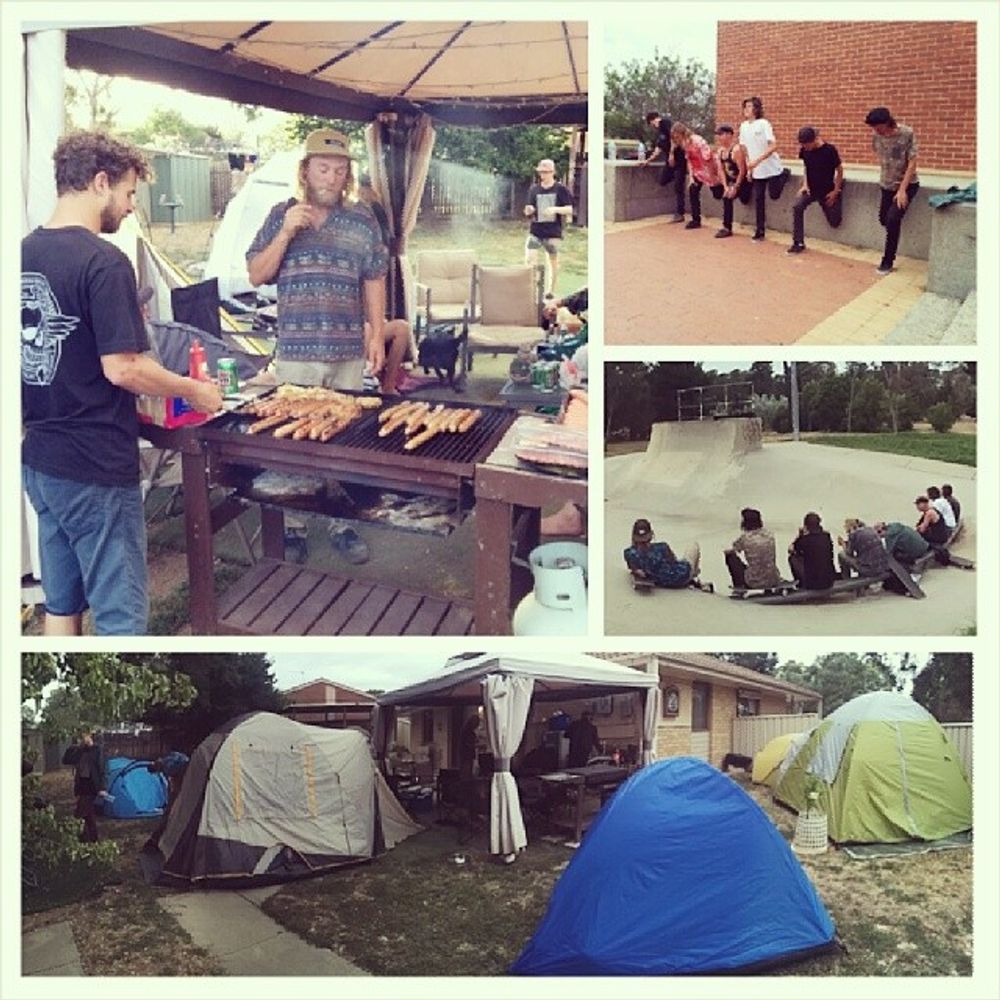BBQ in the backyard tent city