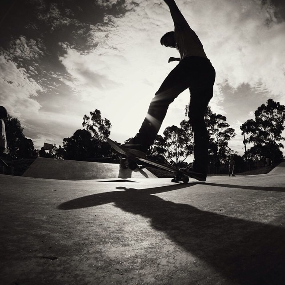 Skateboarding getting all mood